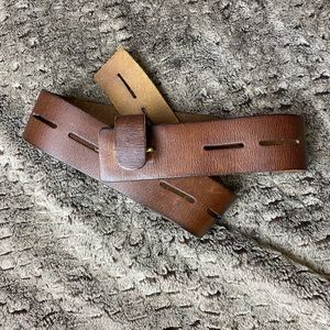 Cabi Womens Brown Leather Horizontal Plug in 2.25inches Wide Belt Size 38-42